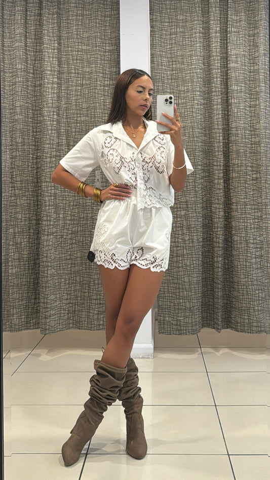 Vivi White Short Pant