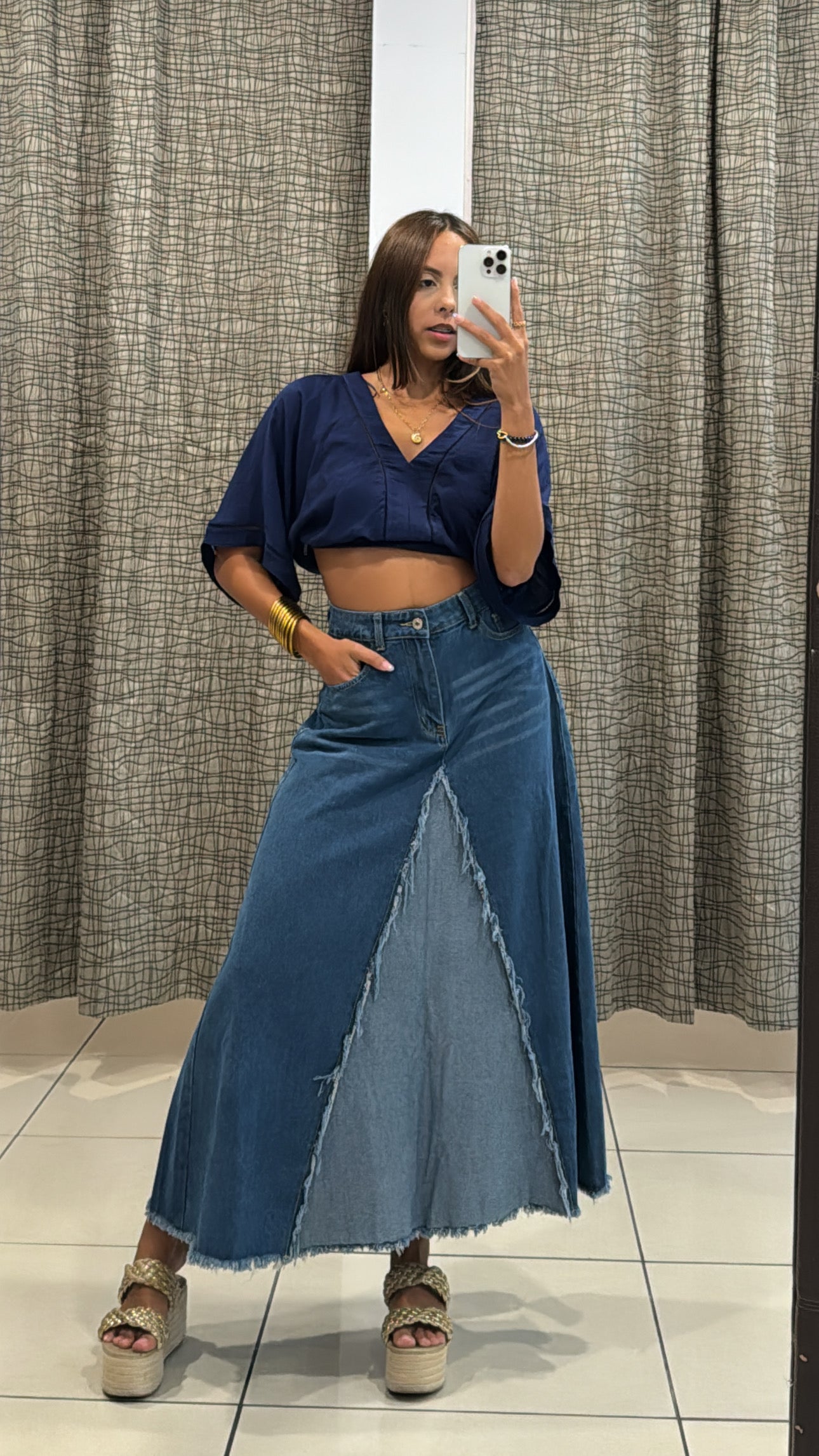 Navy Crop Top