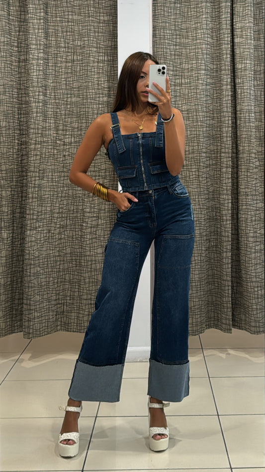 Amelie Denim Crop Top