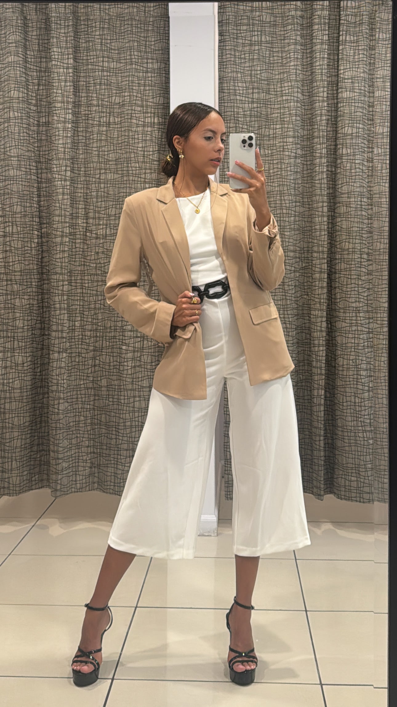Madeline Beige Lined Blazer
