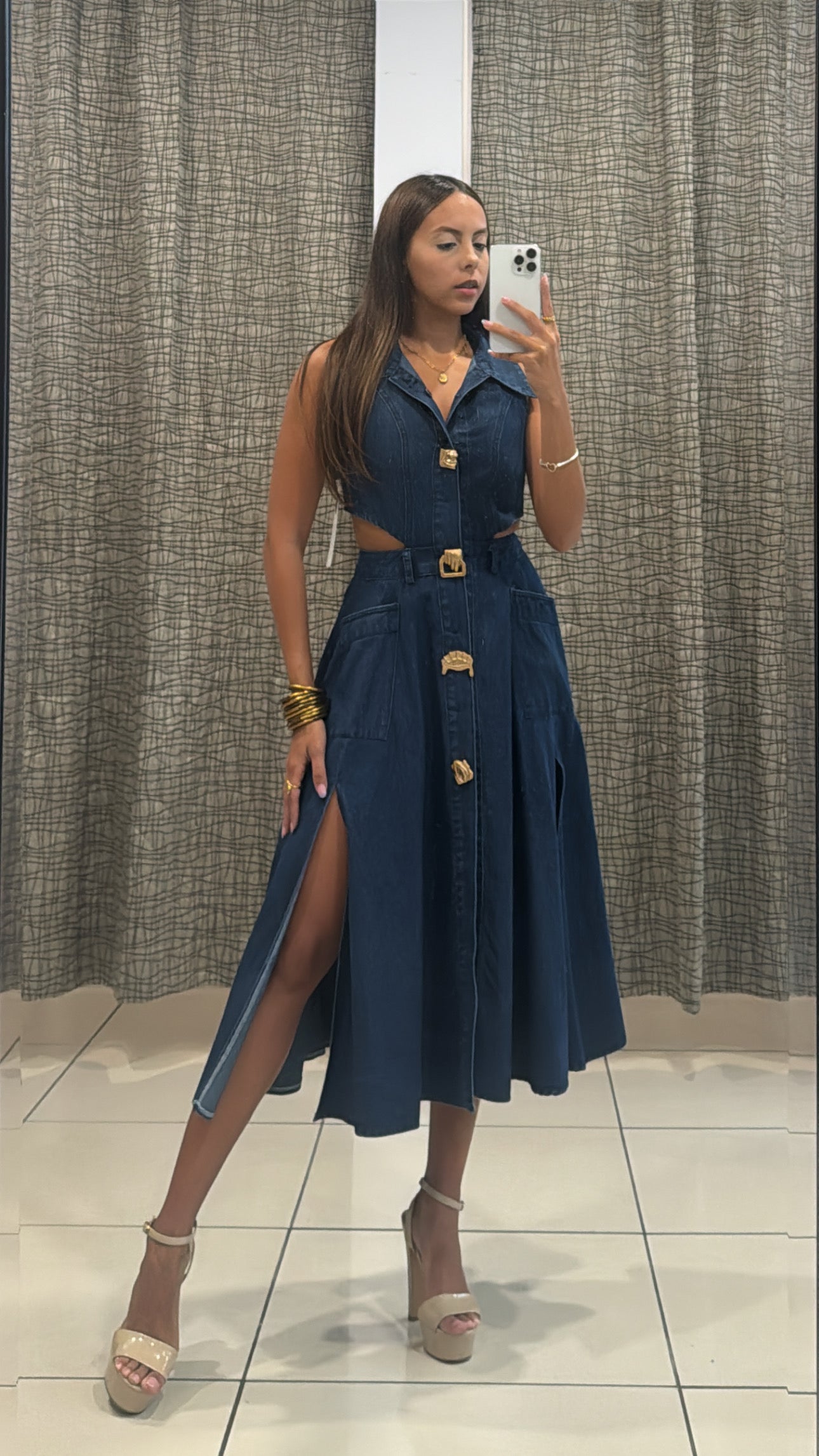 Nora Midi Denim Dress