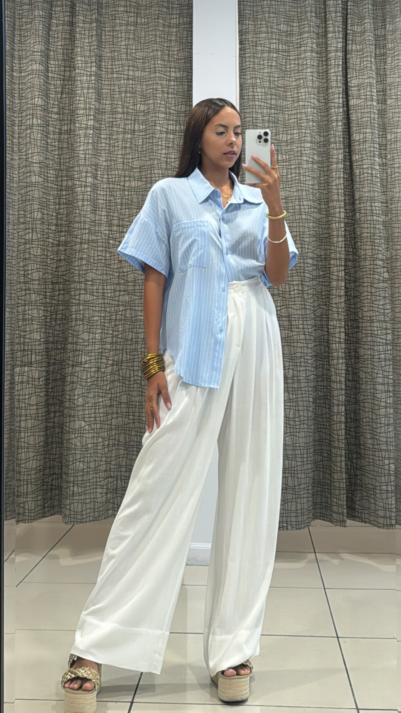 Gina White Cotton Pants
