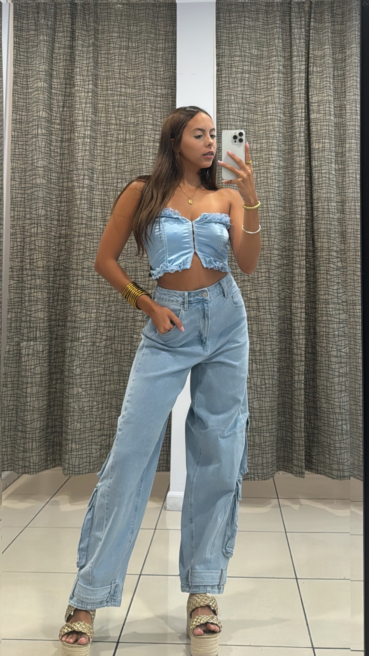 Daphné Blue Crop Top