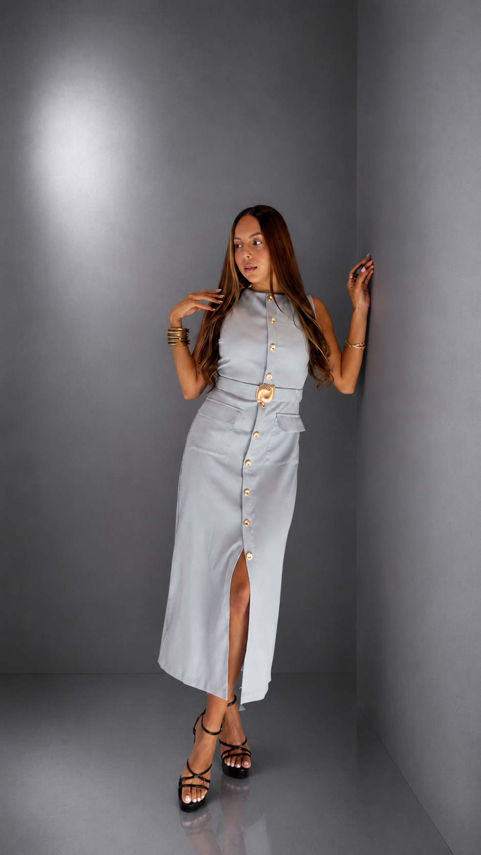 Nina Blue Midi Dress