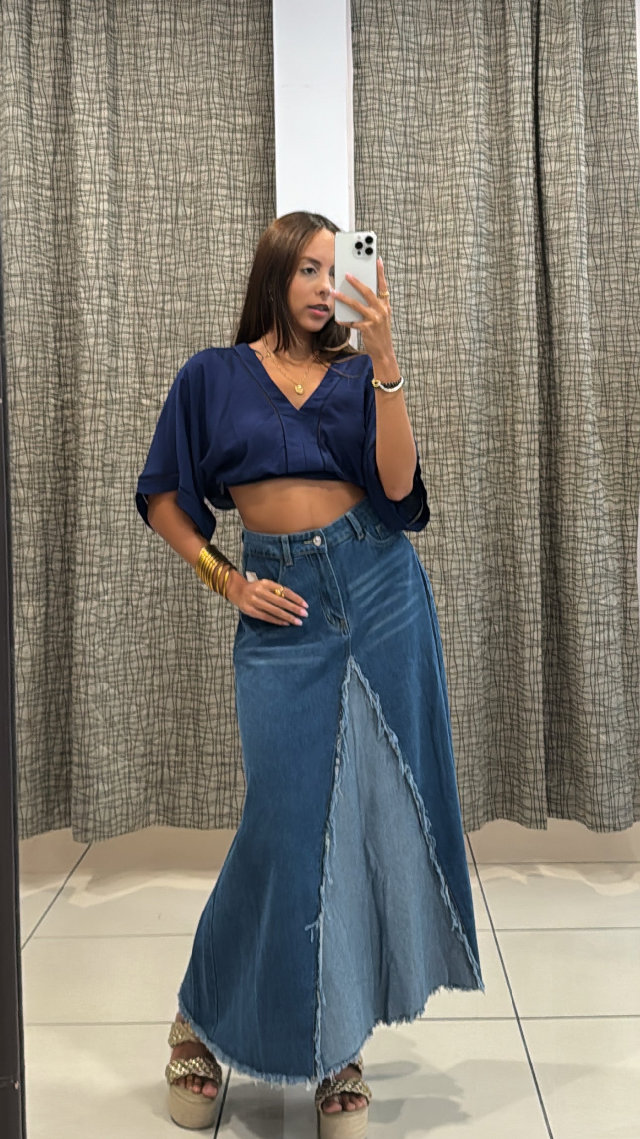 Navy Crop Top