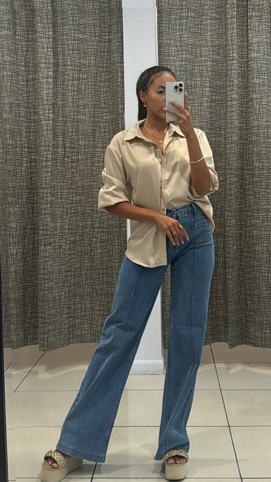 Mimi Satin Beige Top