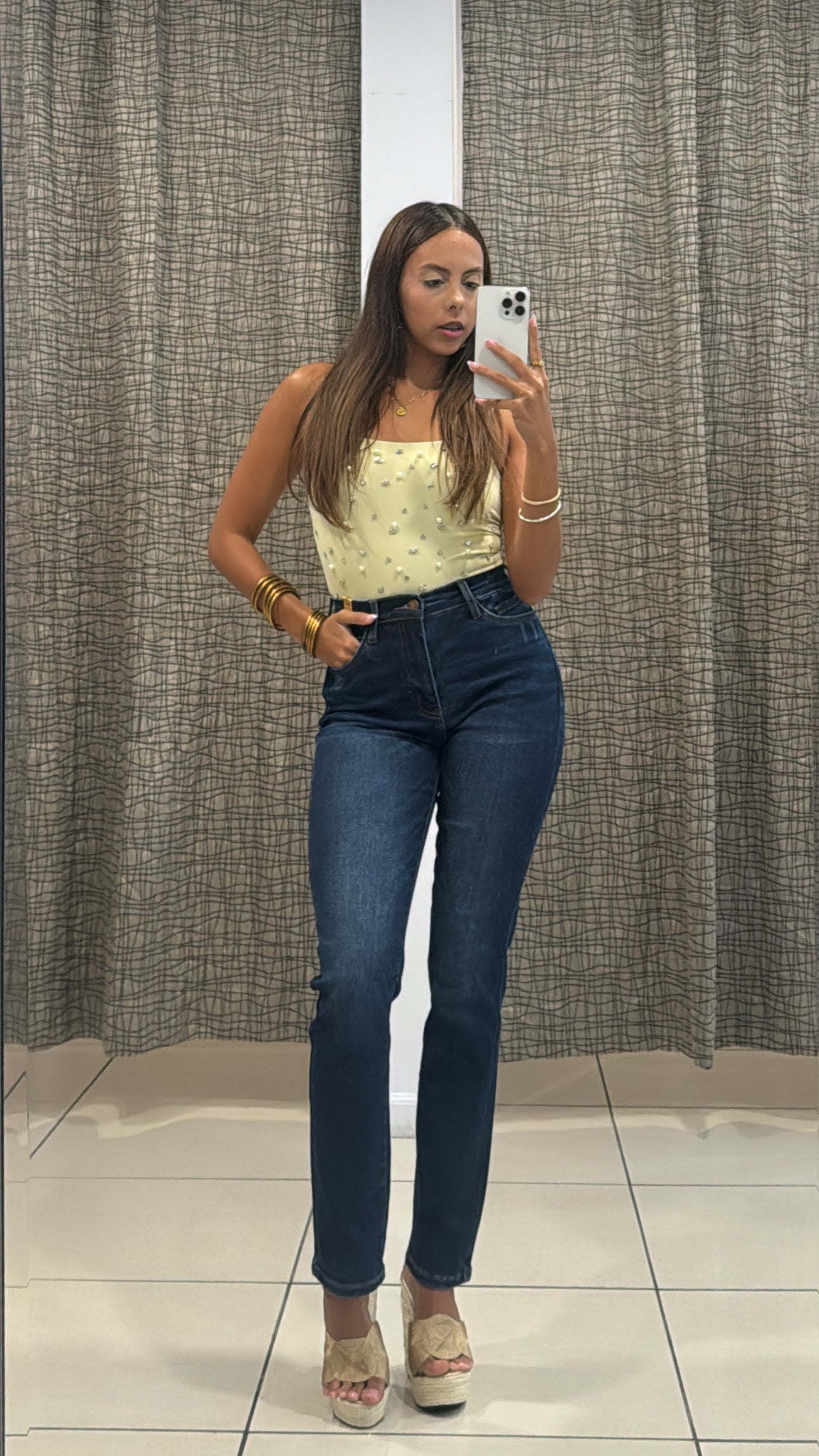 Beky Pearl & Rhinestone Bodysuit