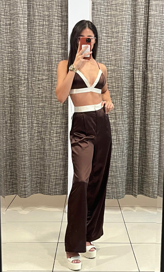 Olga Two Tone Crop Top