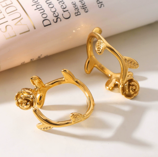 18K DOLD PLATED DELICATE ROSE RING