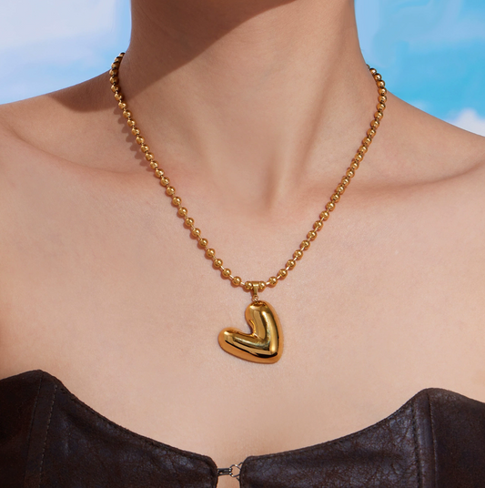 18K GOLD PLATED BALLOONED HEART