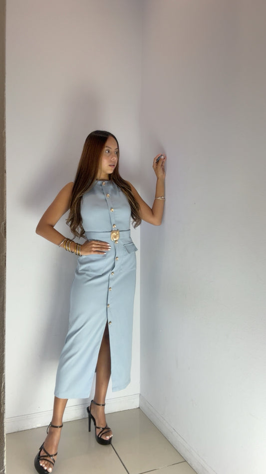 Nina Blue Midi Dress