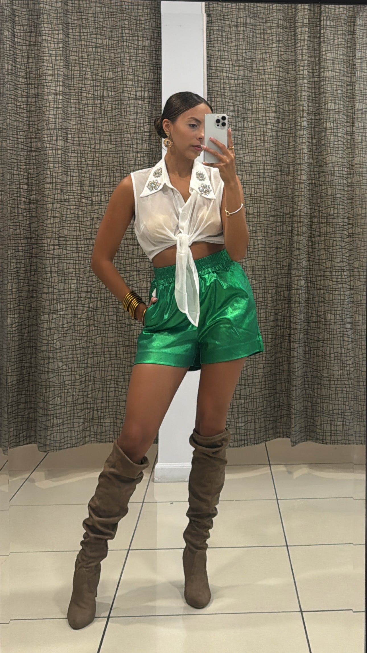 Lorenza Metallic Shorts