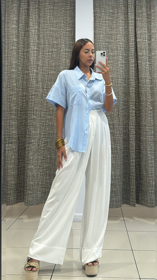 Gina White Cotton Pants