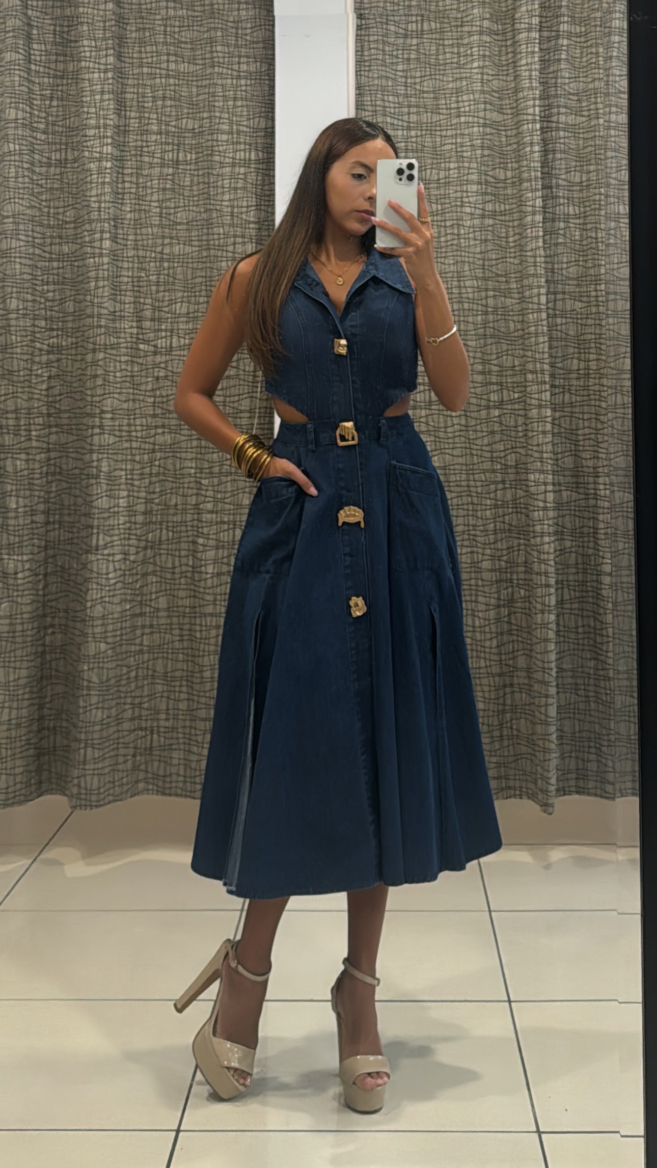 Nora Midi Denim Dress