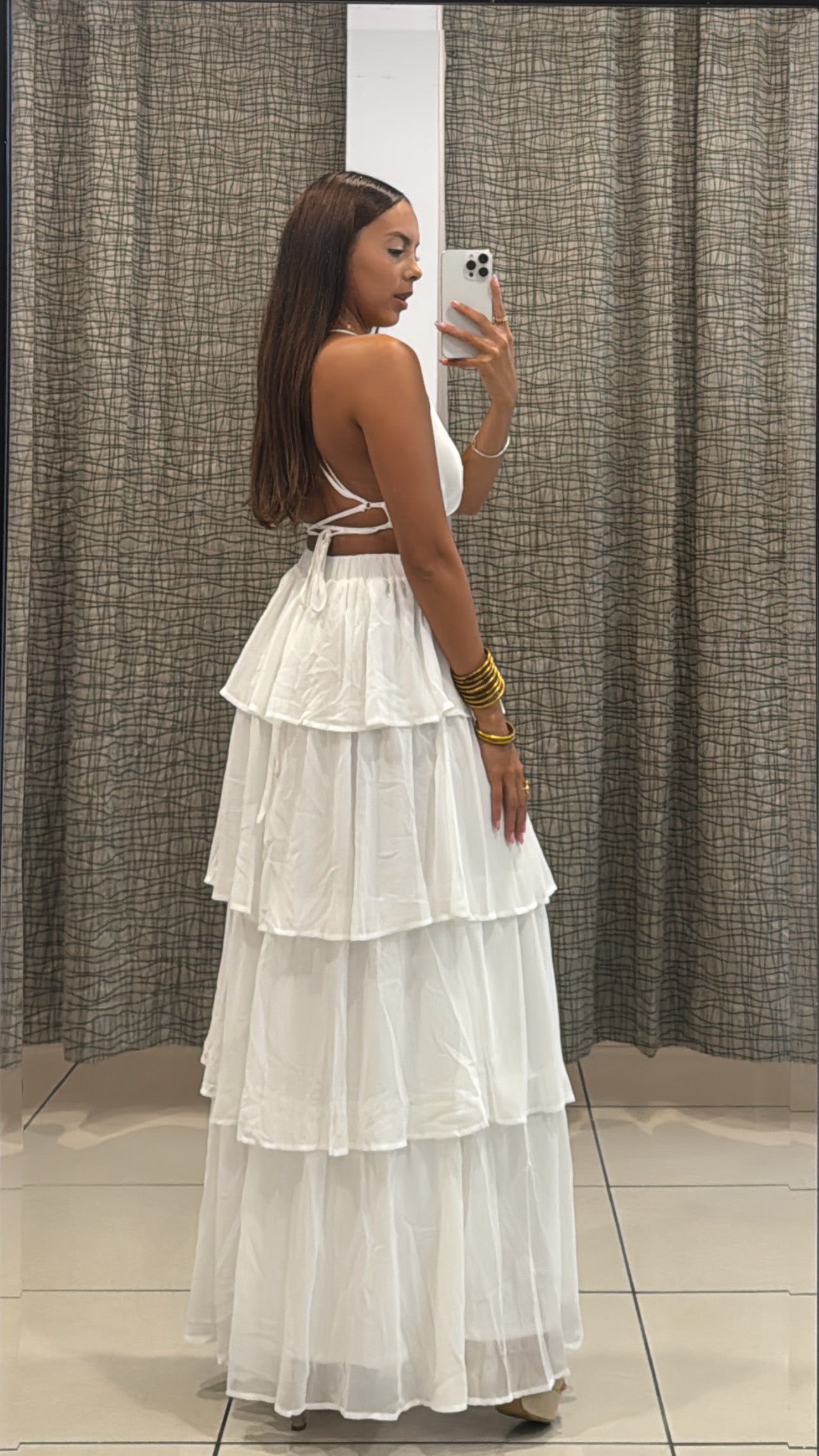 Amina White Maxi Dress