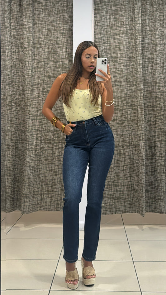 Beky Pearl & Rhinestone Bodysuit
