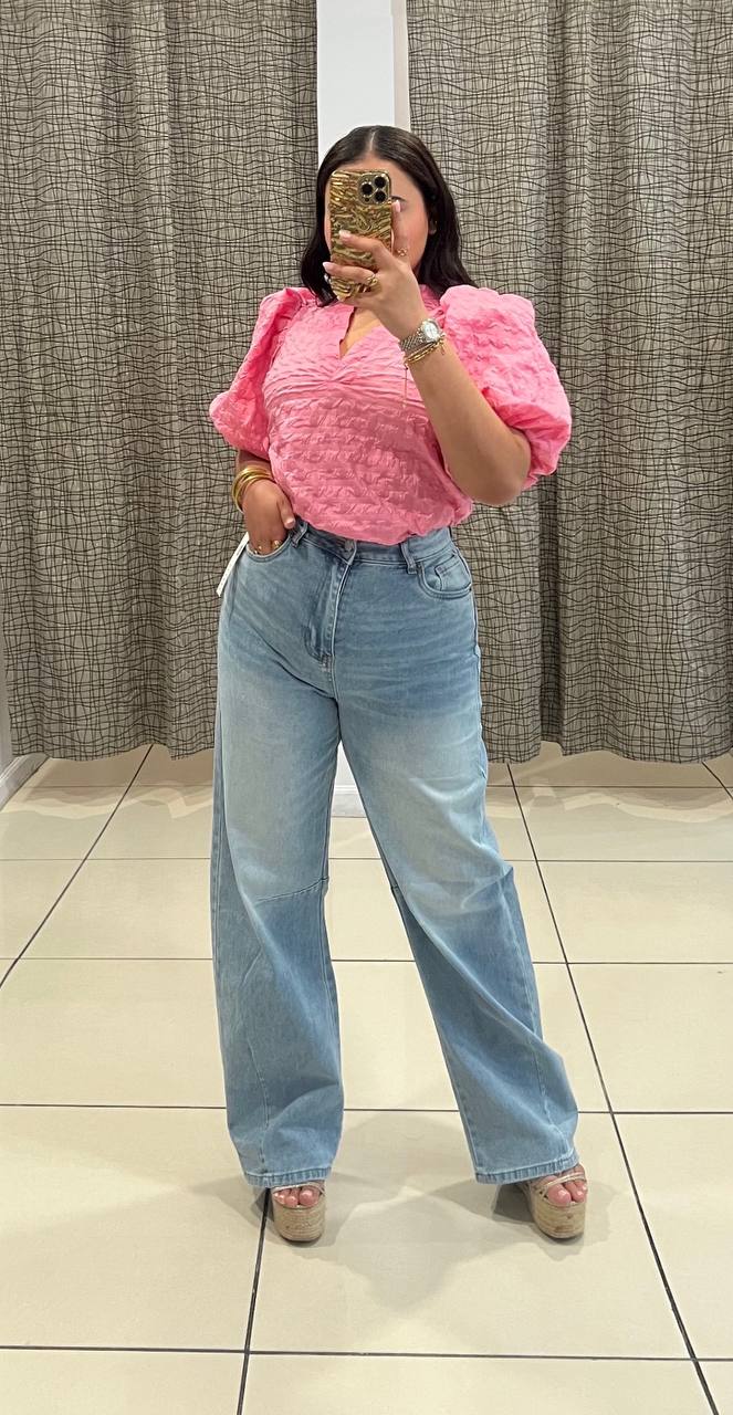 Della Pink Blouse Top