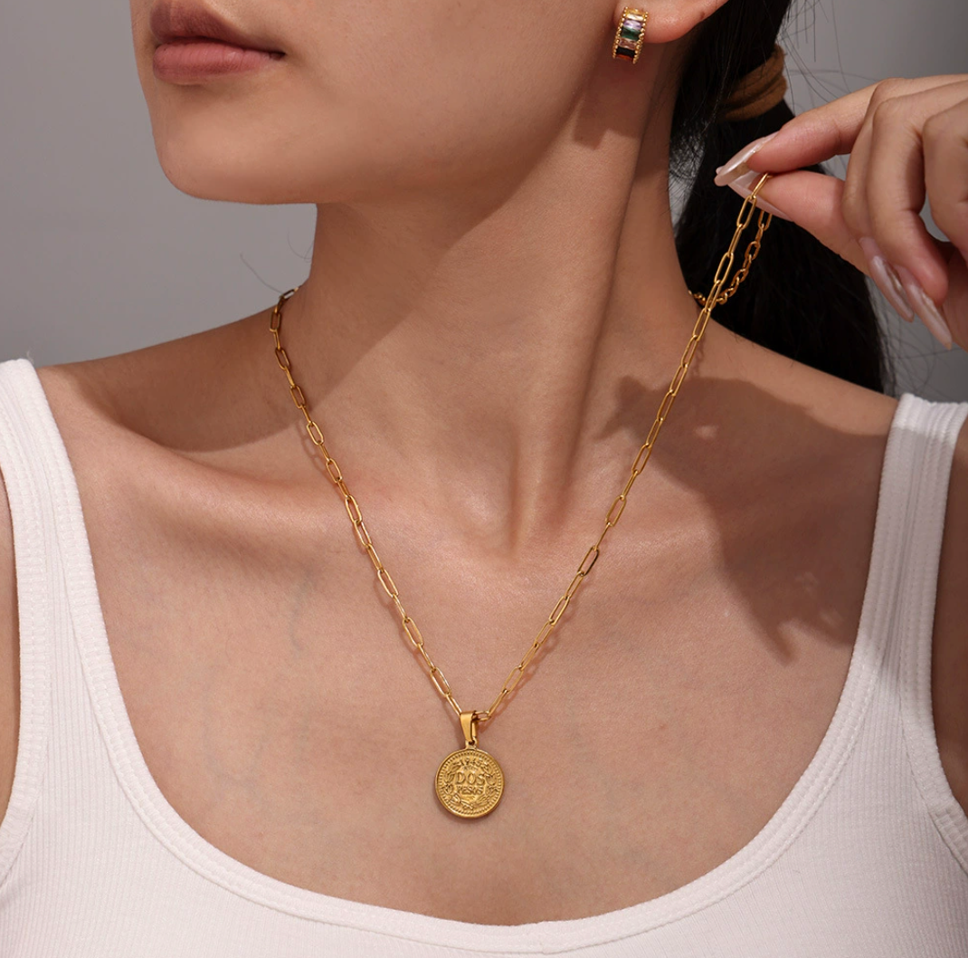 18K GOLDPLATED VINTAGE COIN NECKLACE