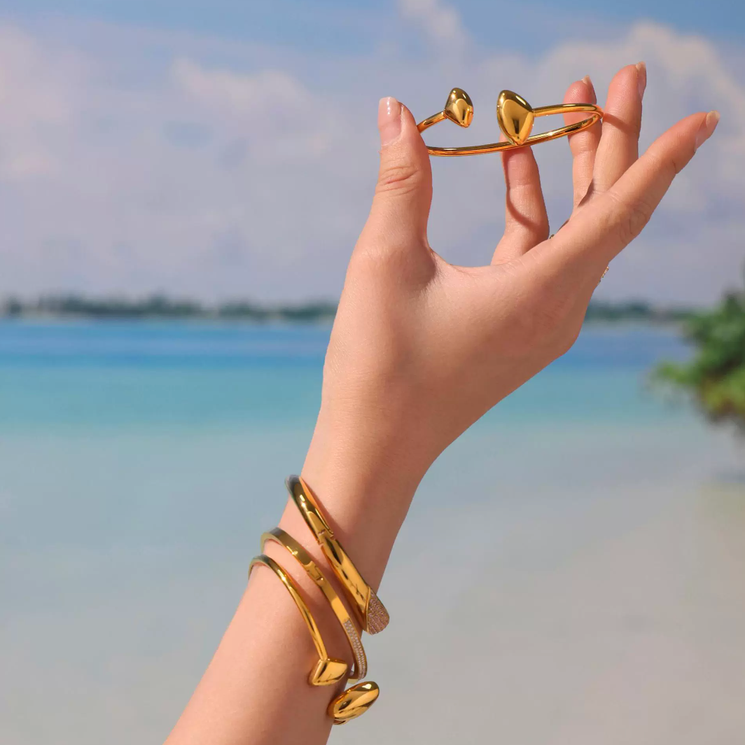 18K GOLD PLATED METAL DROP BRACELET