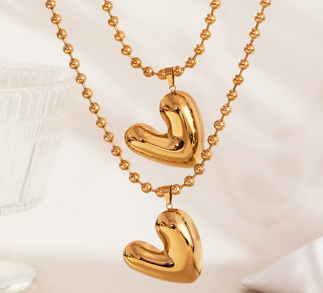 18K GOLD PLATED BALLOONED HEART
