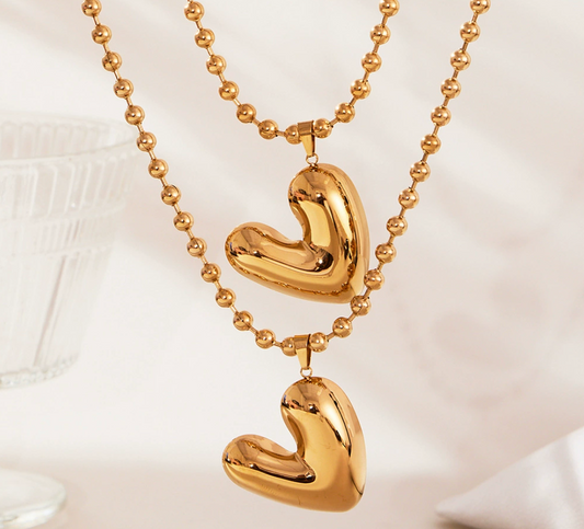 18K GOLD PLATED BALLOONED HEART