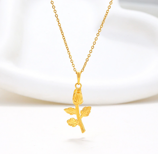 18K GOLD PLATED ROSE NECKLACE