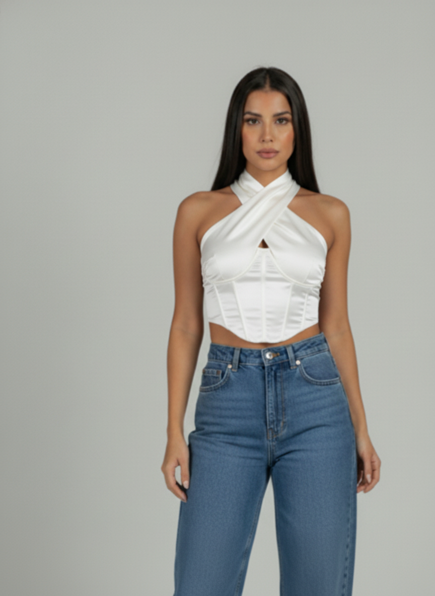 Satin Crop Top
