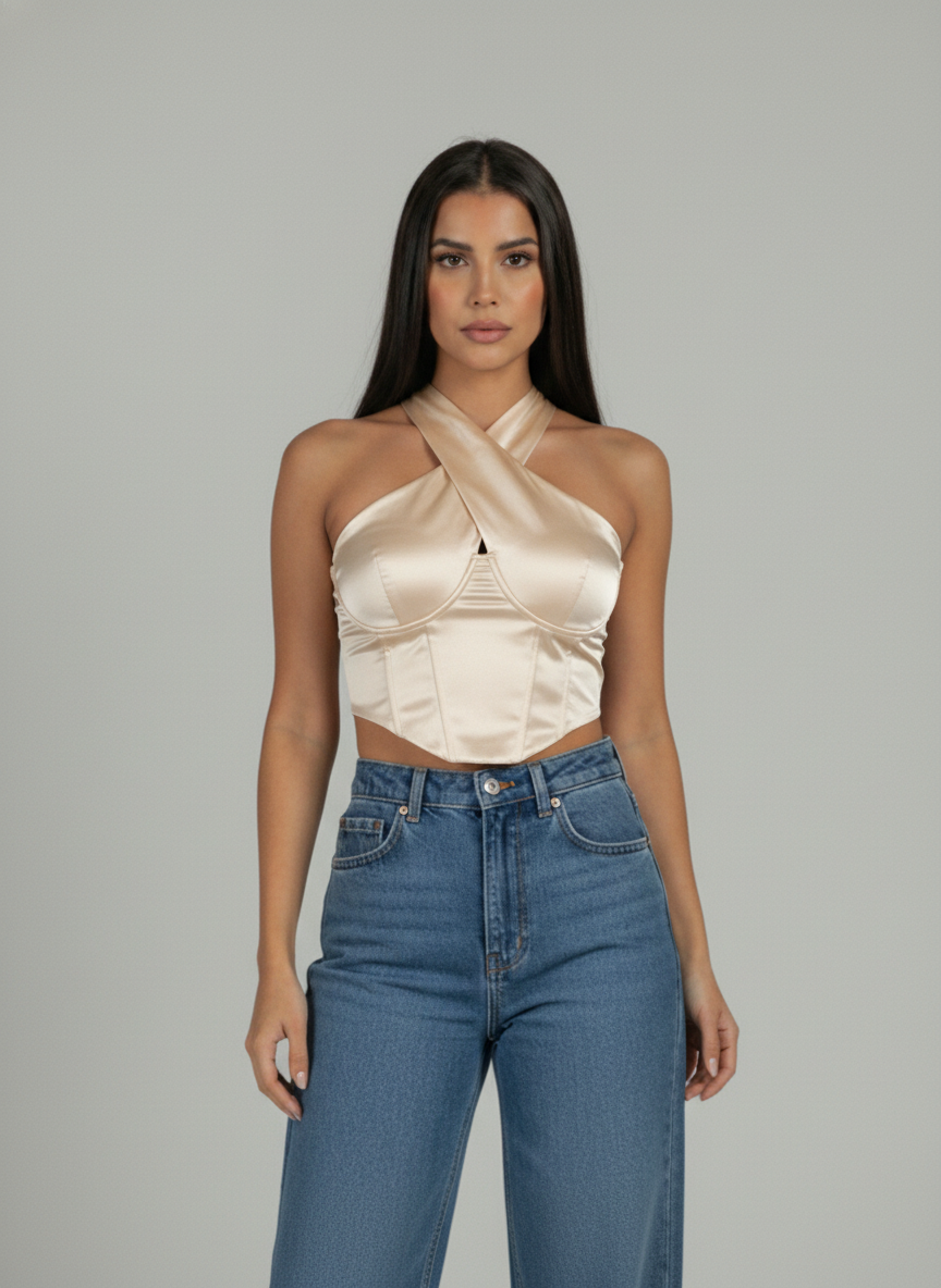 Satin Crop Top
