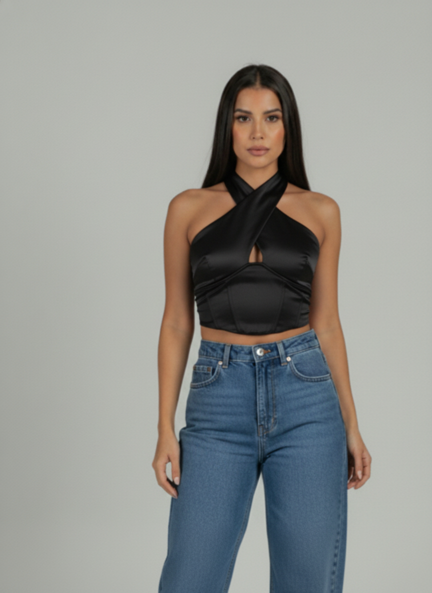Satin Crop Top